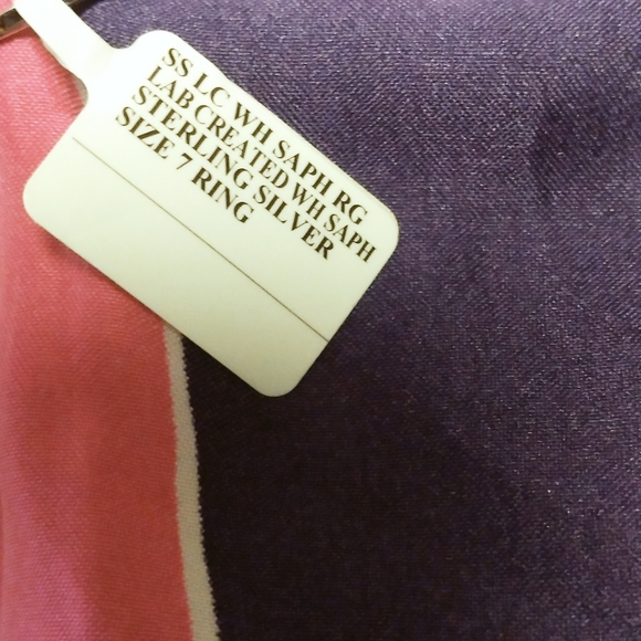 White Sapphire ring sterling silver size 7 - Picture 6 of 6